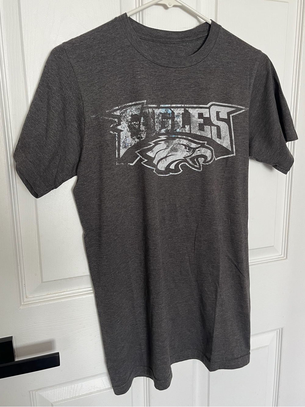 Majestic Charcoal Gray Mens Small Philadelphia Eagles Graphic Short Sleeve Tee
